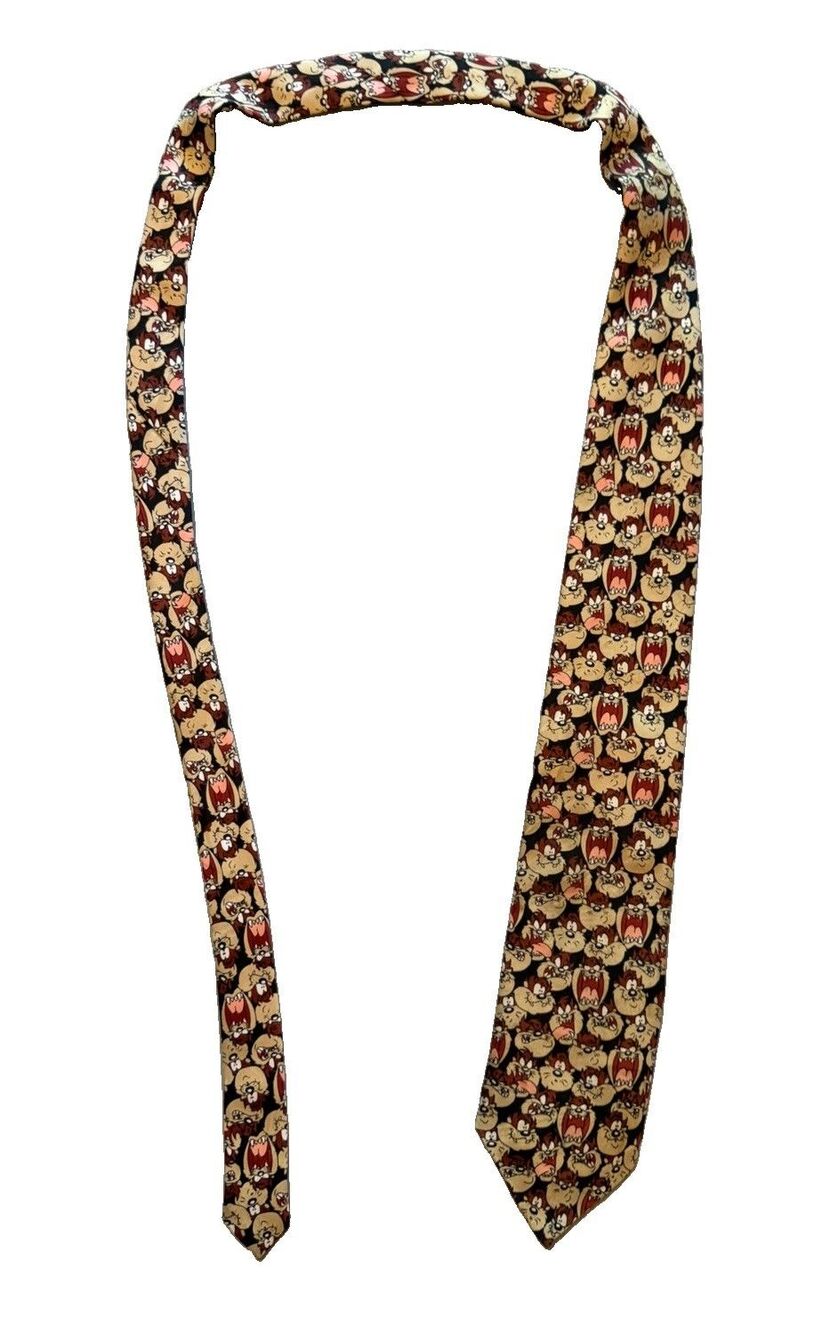 Vintage 1996 Looney Tunes Mania Taz Tasmanian Devil Necktie All Over Print Tie